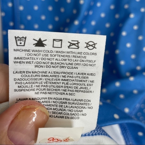 Nike Pro Dry Fit Blue/White Running Jacket 1/2 Zip Polka Dot Pullover Size M - Picture 15 of 15